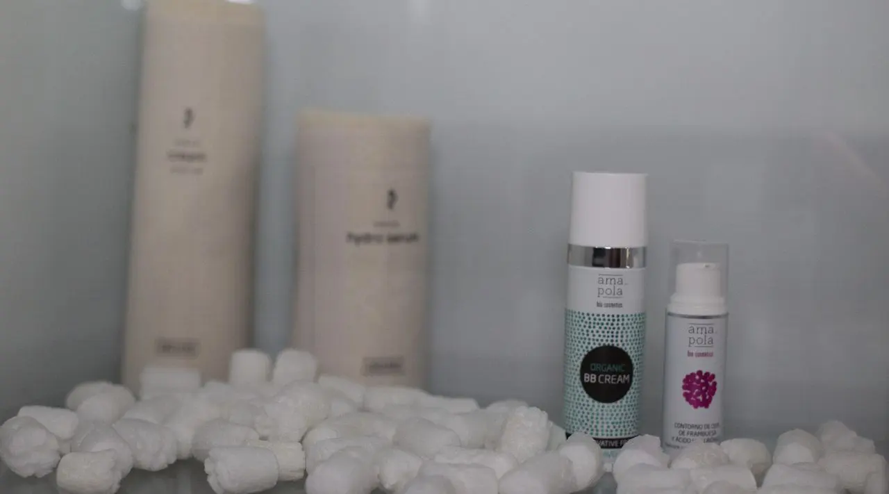 Natural cosmetic products on cotton pads